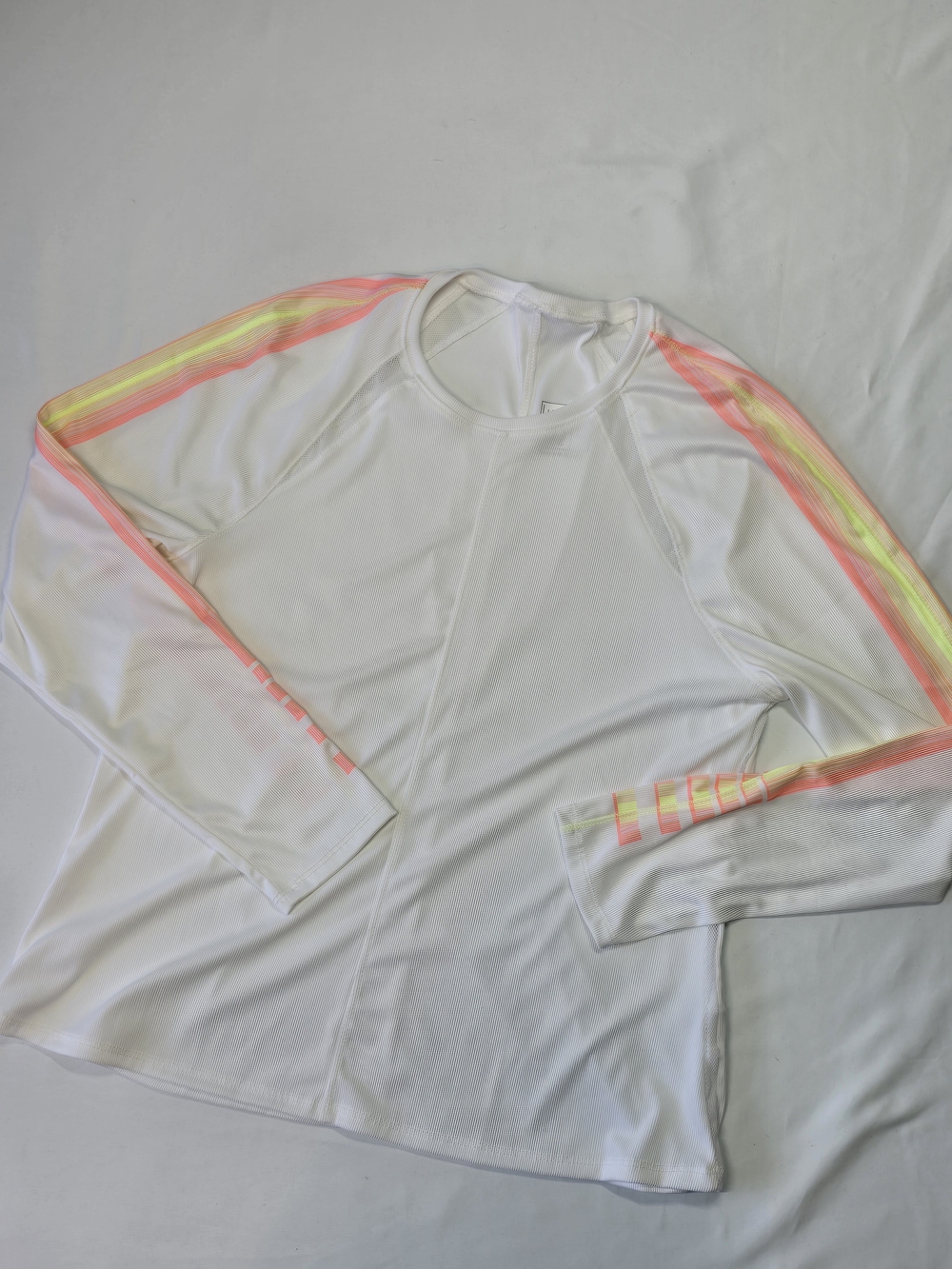 Lucky in Love VaporTex Neon Stripe Long Sleeve Activewear Top White XL NWT - Picture 12 of 13